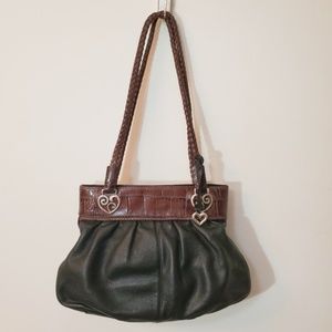 Brighton Leather and Faux Croc Handbag, Brown